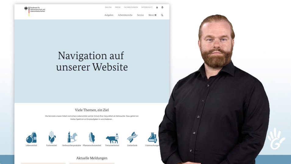 Die Navigation durch die BVL-Website - erklärt in Gebärdensprache