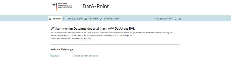 Datenmeldeportal - Abt. 1